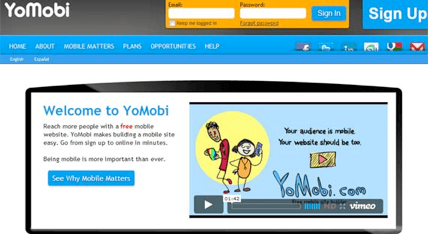 YoMobi mobile website builder