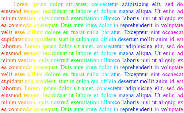 Rainbow Text