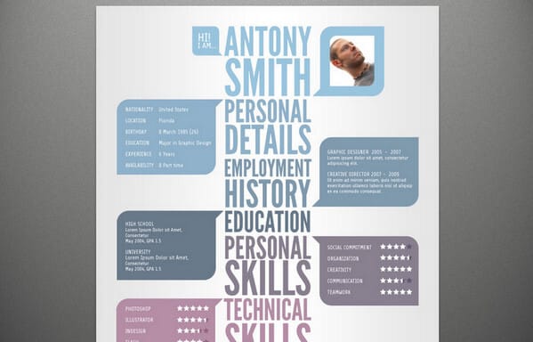 Creative Resume Template by Pixeden