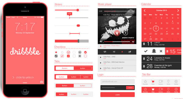 Flatimus iOS Free UI Kit by Satys