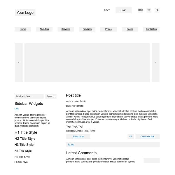 Wireframe PSD Template